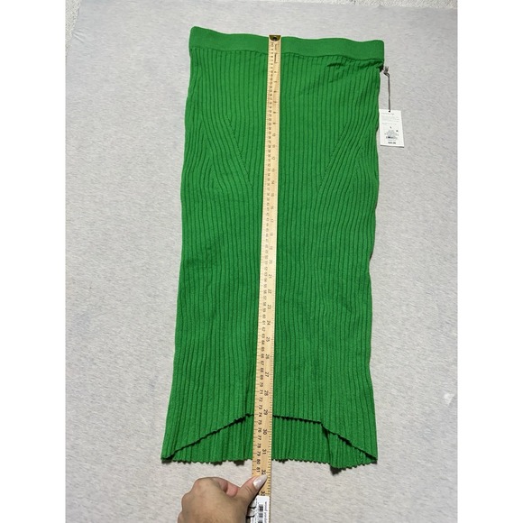 NWT A New Day Green Ribbed Midi Pencil Skirt L Large - Picture 4 of 7